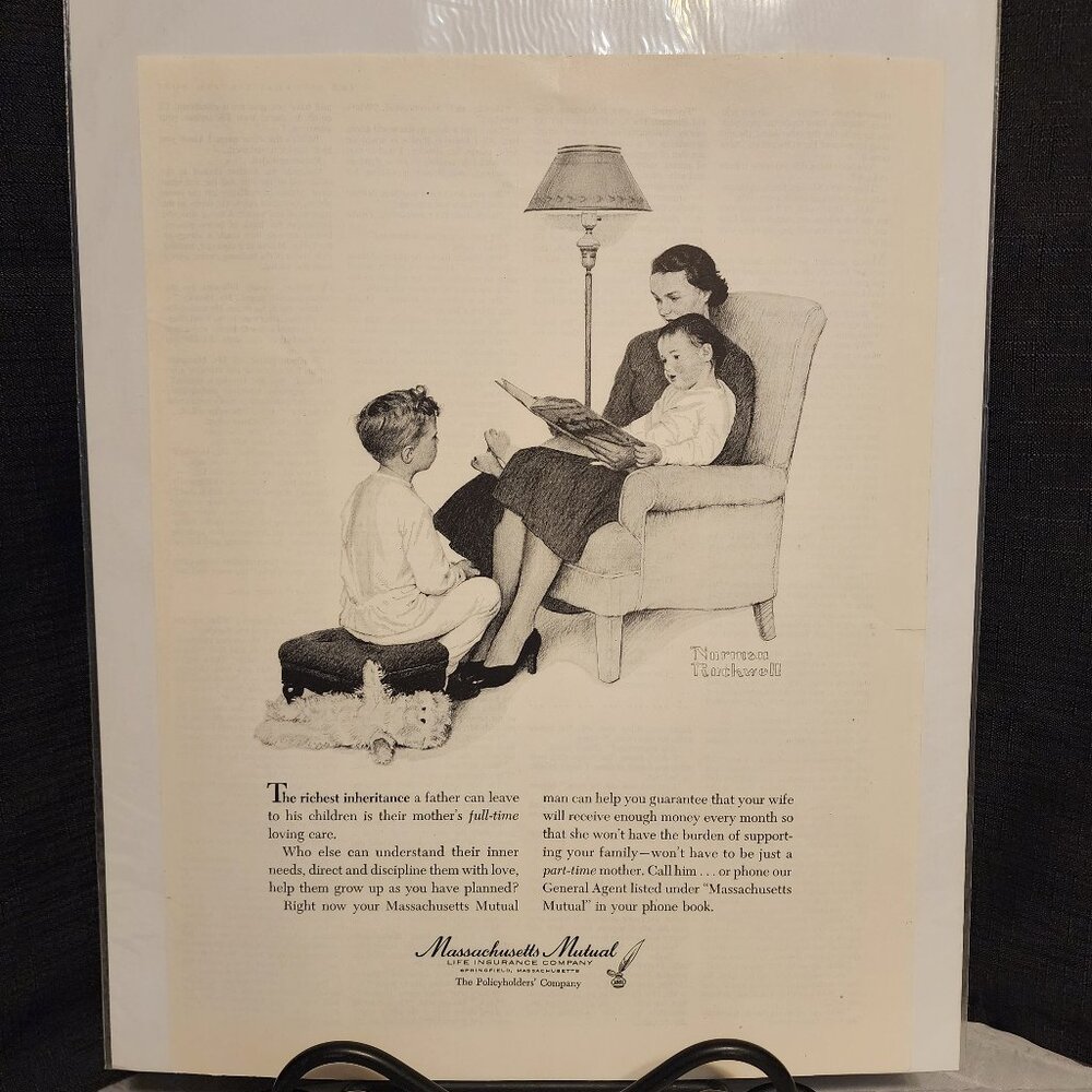 Norman Rockwell Art - Mass Mutual Insurance Advertisement - Vintage